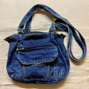 Route 66 Blue Jean Denim Handbag Y2K ~ 5 Compartments